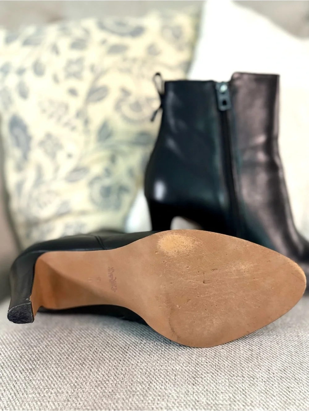 COACH Jemma Leather Ankle Boot Black - Size 9